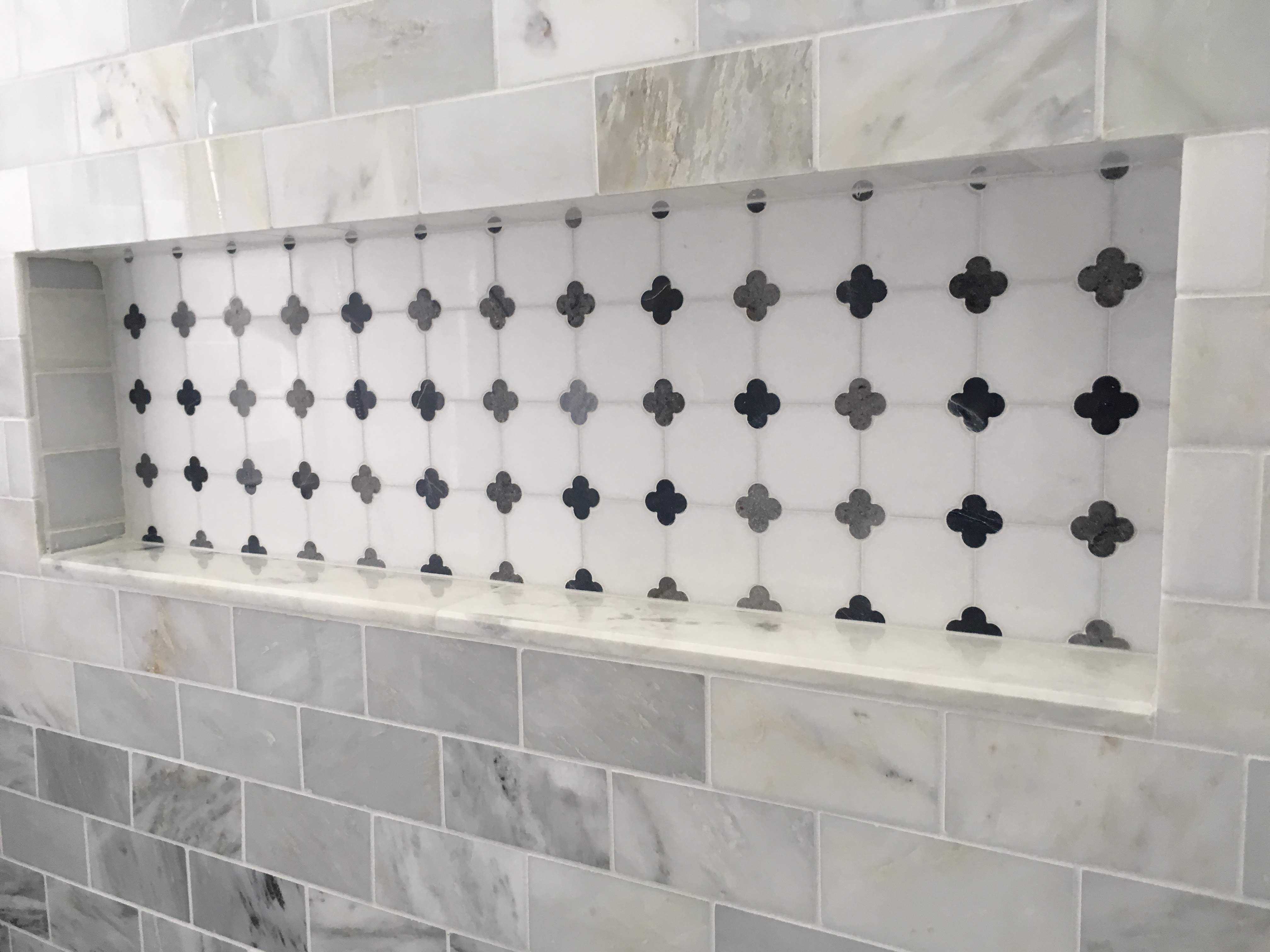 A Marble Tile Tub Surround Art Tile & Renovation